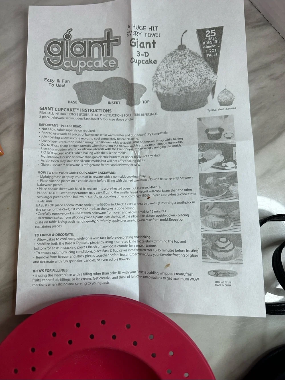 3-D Silicone Bake Mold - Red